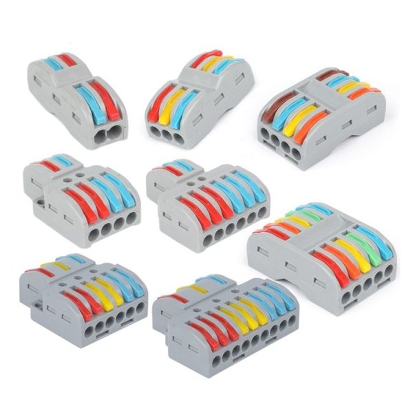 10pcs SPL-42 2 In 4 Out Colorful Quick Line Terminal Multi-Function Dismantling Wire Connection Terminal - Image 2