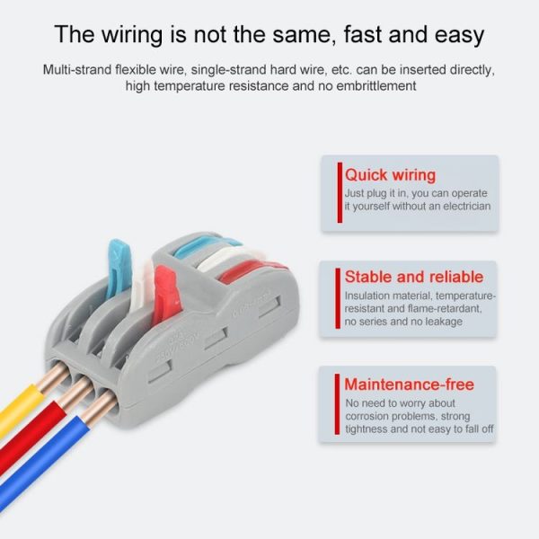 10pcs SPL-42 2 In 4 Out Colorful Quick Line Terminal Multi-Function Dismantling Wire Connection Terminal - Image 3