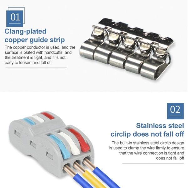 10pcs SPL-42 2 In 4 Out Colorful Quick Line Terminal Multi-Function Dismantling Wire Connection Terminal - Image 4