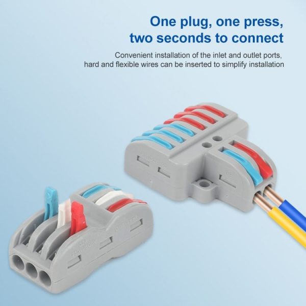5pcs LT-3 3 In 3 Out Colorful Quick Line Terminal Multi-Function Dismantling Wire Connection Terminal - Image 6