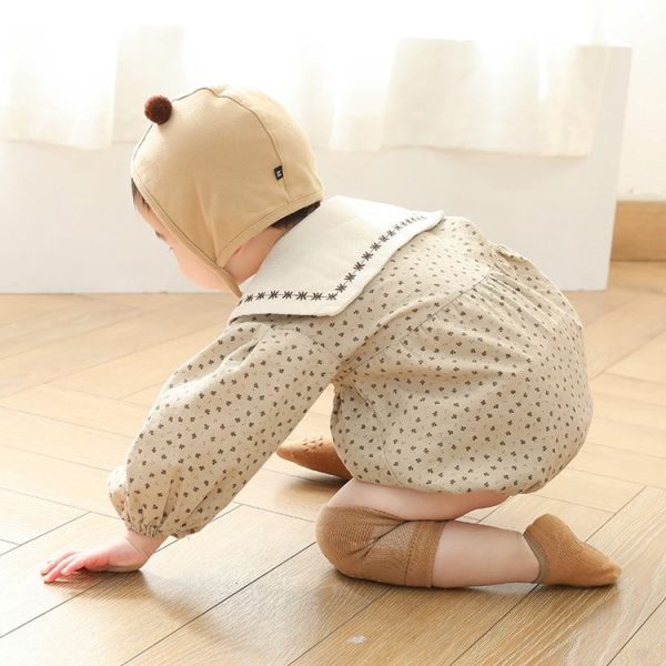 Summer Children Knee Pads Baby Floor Socks Baby Non-Slip Crawling Sports Protection Suit S 0-1 Years Old (Light Army Green) - Image 6