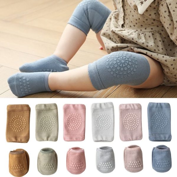 Summer Children Knee Pads Baby Floor Socks Baby Non-Slip Crawling Sports Protection Suit M 1-3 Years Old (Light Purple) - Image 2