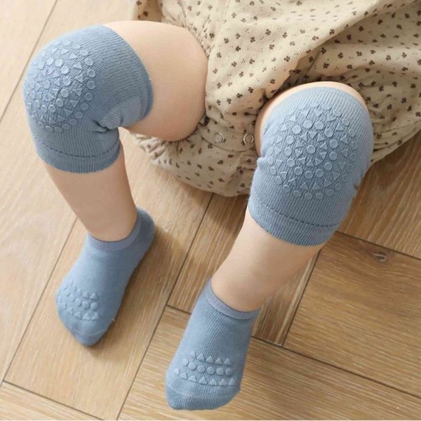 Summer Children Knee Pads Baby Floor Socks Baby Non-Slip Crawling Sports Protection Suit M 1-3 Years Old (Light Purple) - Image 5