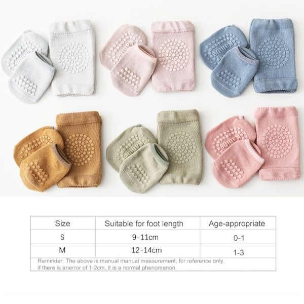 Summer Children Knee Pads Baby Floor Socks Baby Non-Slip Crawling Sports Protection Suit M 1-3 Years Old (Light Purple) - Image 7