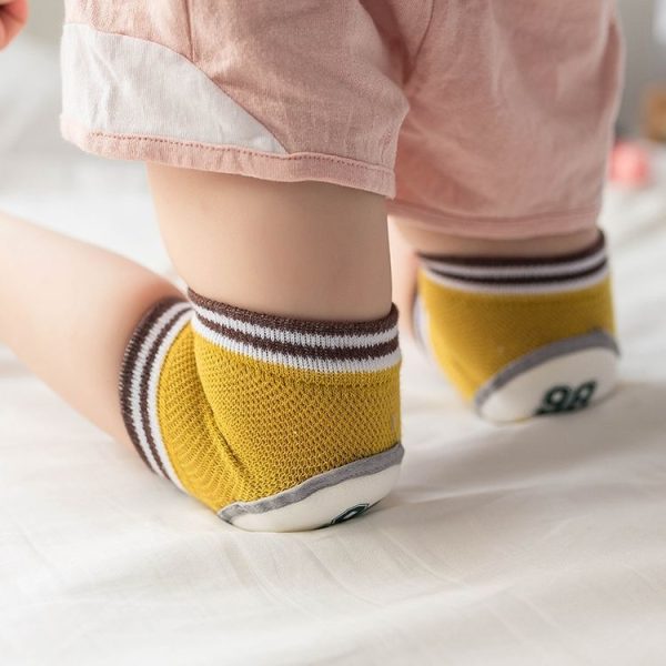 Summer Baby Knee Pads Crawling Pedestrian Anti-Fall Children Elbow Pads and Knee Pads Suitable Age: 0-4 Years Old (Gray) - Image 6