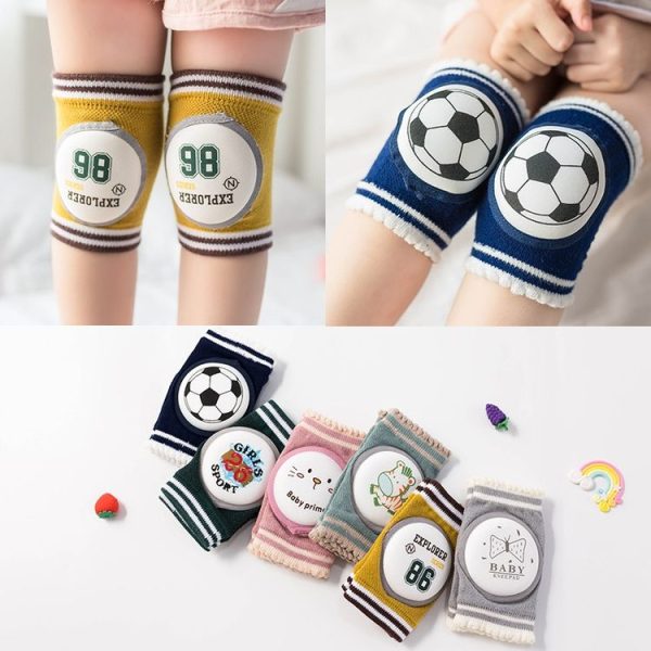 Summer Baby Knee Pads Crawling Pedestrian Anti-Fall Children Elbow Pads and Knee Pads Suitable Age: 0-4 Years Old (Gray) - Image 7