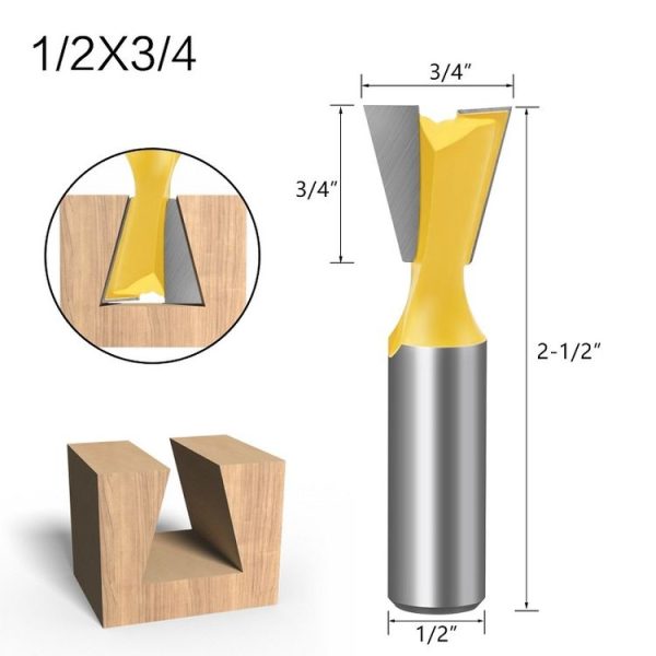 1 / 2 Handle Dovetail Cutter Wood Engraving Small Milling Cutter, Specification: 1 / 2x3 / 4mm - Image 2