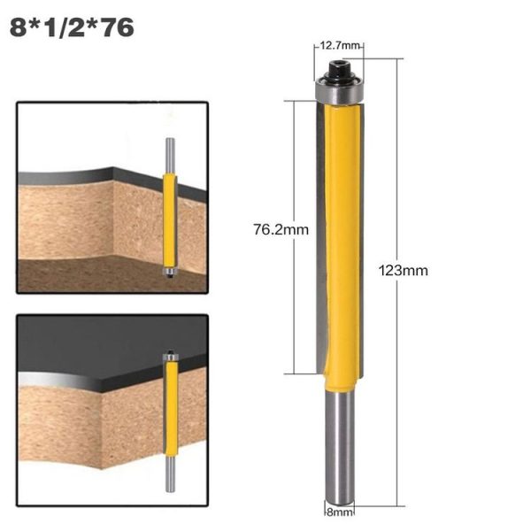 8-Handle Extended Trimming Cutter With Bearing Woodworking Line Milling Cutter, Specification: 8x1 / 2x76.2mm - Image 2