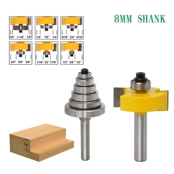 7 Bearing Slot Cutters 8 Handle Adjustable Woodworking Milling Cutters - Image 6
