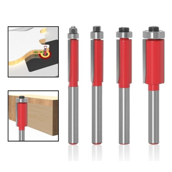 Woodworking Engraving Milling Cutter Trimming Machine Alloy Cutter Head, Model: 6mm Handle 4PCS / Set - Image 4