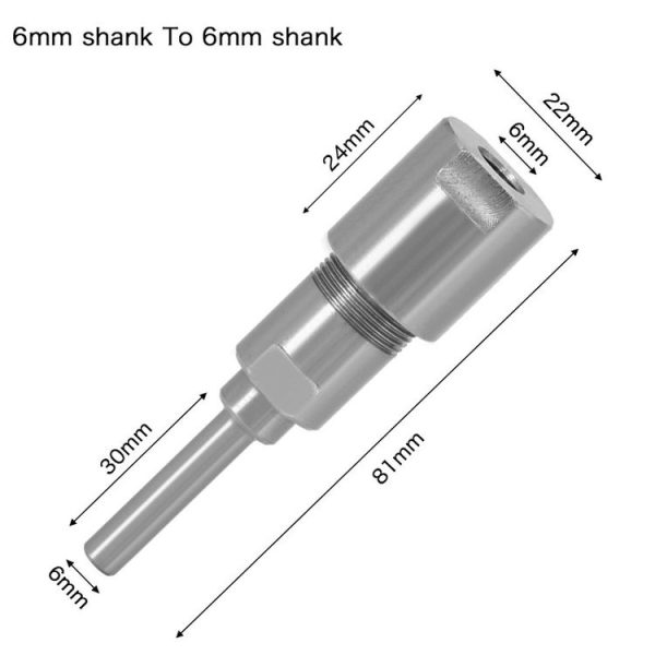 6mm To 6mm Engraving Trimming Machine Extension Pole Converter - Image 2