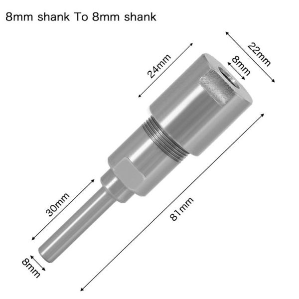 8mm To 8mm Engraving Trimming Machine Extension Pole Converter - Image 2