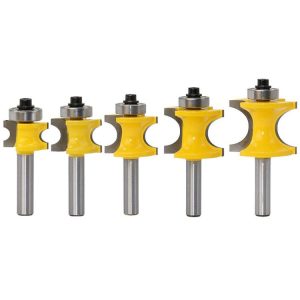 8-Shank Bearing Positive Semicircular Cutter Engraving Machine Woodworking Cutter, Model: 5 PCS / Set