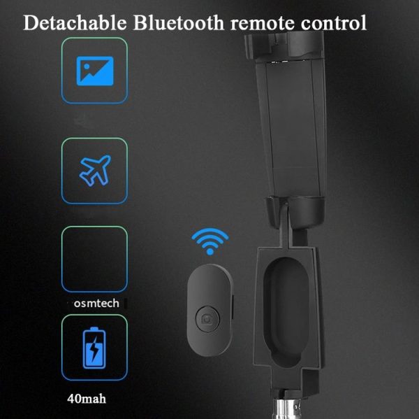 Y9 Bluetooth Selfie Stick Integrated Video Broadcasting Tripod Selfie Stick (Black) - Image 5