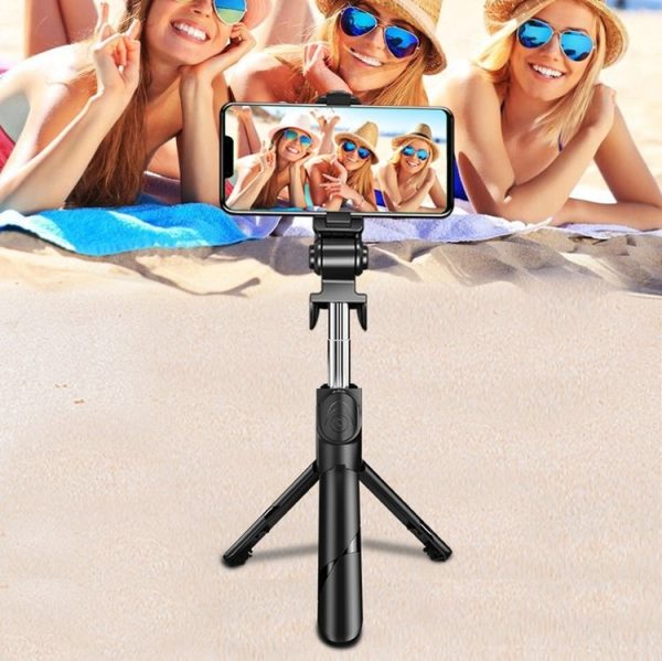 Bluetooth Black XT02 360-Degree Rotating Multi-Function Retractable Mobile Phone Selfie Stick To Shoot Live TV Drama Tripod - Image 7
