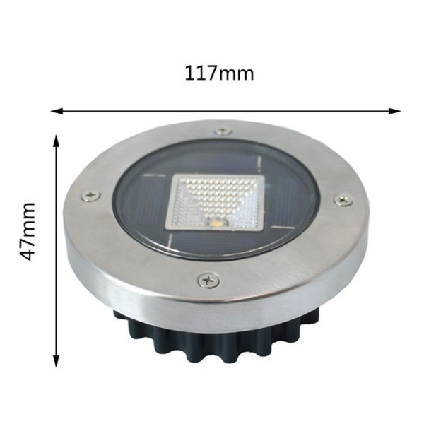 Outdoor Solar Buried Light Household Garden Grass Ground Waterproof Lamp (Warm Light) - Image 3