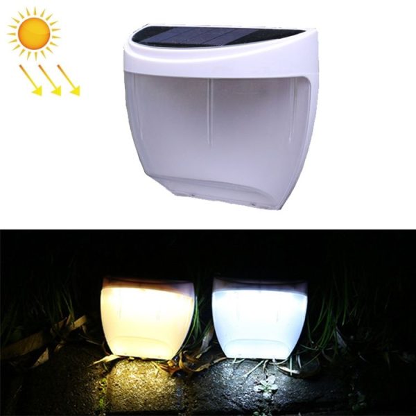 8 LED Light Control Solar Garden Wall Light Outdoor Fence Light Lawn Light Street Lamp (Warm Light)
