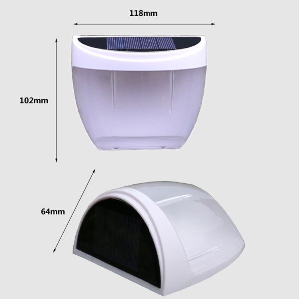 8 LED Light Control Solar Garden Wall Light Outdoor Fence Light Lawn Light Street Lamp (Warm Light) - Image 4