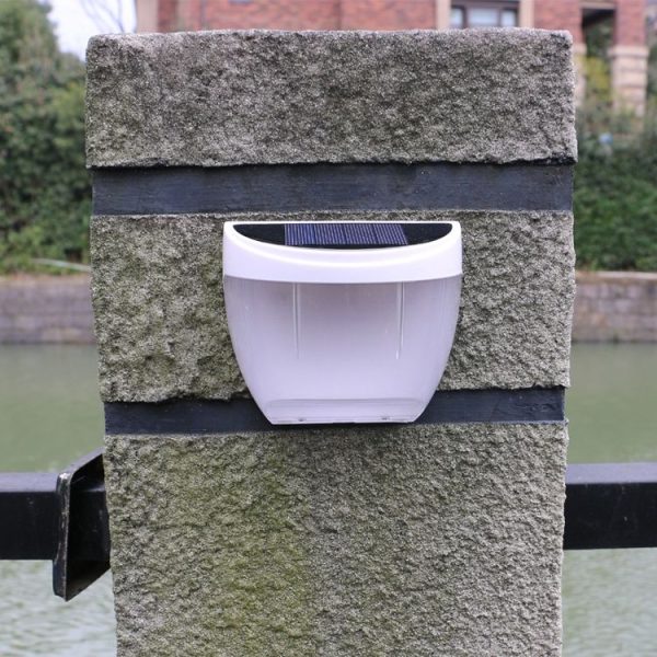8 LED Light Control Solar Garden Wall Light Outdoor Fence Light Lawn Light Street Lamp (Warm Light) - Image 5