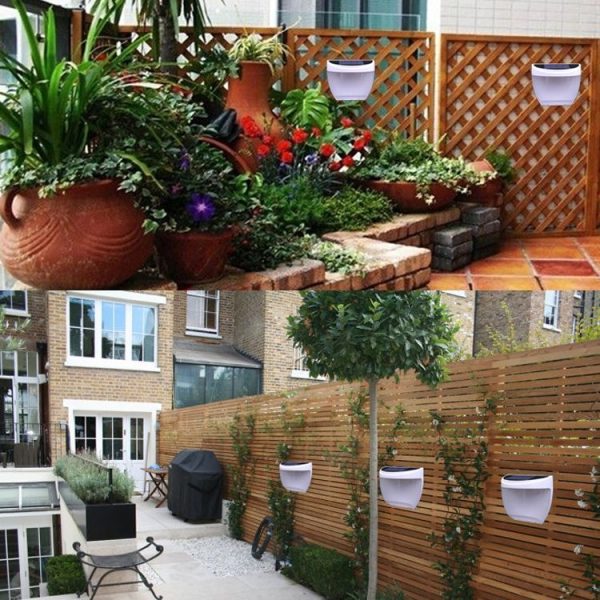 8 LED Light Control Solar Garden Wall Light Outdoor Fence Light Lawn Light Street Lamp (Warm Light) - Image 6