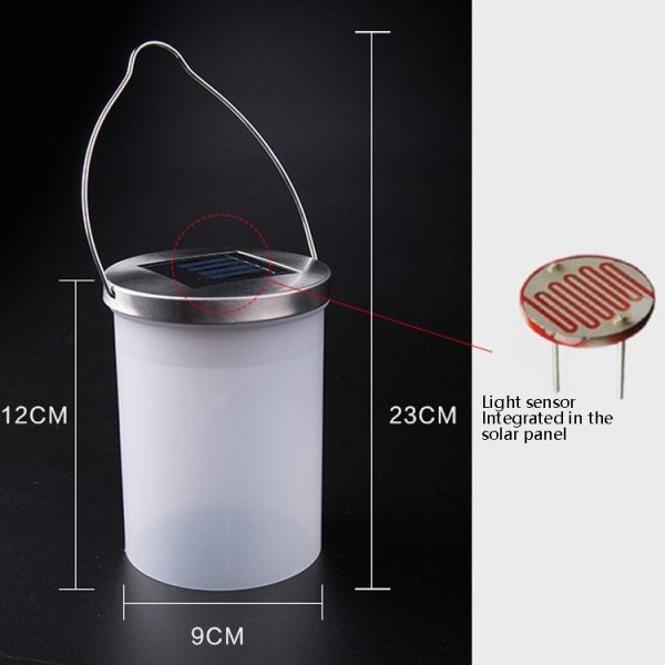 Outdoor Waterproof Solar Light Bucket Shape LED Courtyard Garden Hanging Lamp Night Light (Colorful Light) - Image 3