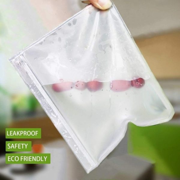 5 in 1 Translucent Frosted PEVA Food Preservation Bag Refrigerator Food Storage Bag Self-Sealing Food Bag Set (NO.2x5) - Image 2
