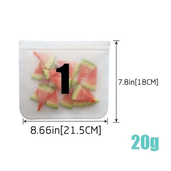 5 in 1 Translucent Frosted PEVA Food Preservation Bag Refrigerator Food Storage Bag Self-Sealing Food Bag Set (NO.2x5) - Image 3