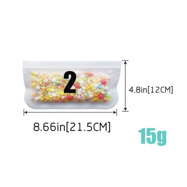 5 in 1 Translucent Frosted PEVA Food Preservation Bag Refrigerator Food Storage Bag Self-Sealing Food Bag Set (NO.2x5) - Image 4