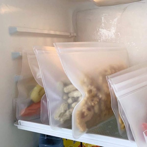 5 in 1 Translucent Frosted PEVA Food Preservation Bag Refrigerator Food Storage Bag Self-Sealing Food Bag Set (NO.2x5) - Image 6