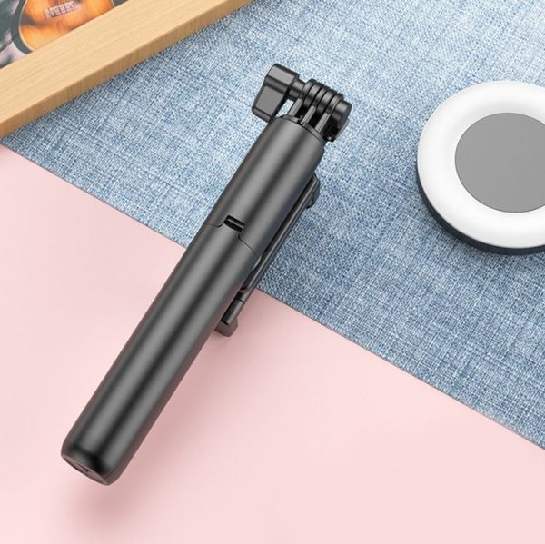 MAR-19K Dual Fill Light Selfie Stick Bluetooth Mobile Phone Lazy Bracket Tripod Desktop Live Broadcast Device (Black) - Image 2