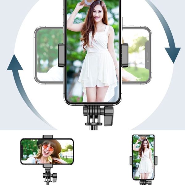 MAR-19K Dual Fill Light Selfie Stick Bluetooth Mobile Phone Lazy Bracket Tripod Desktop Live Broadcast Device (Black) - Image 5