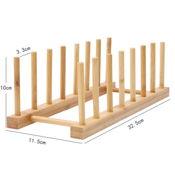 Multi-Purpose Bowl Disc Rack Kitchen Drain Rack Bamboo Tableware Storage Rack, Layer (specification): 7 Grid - Image 2