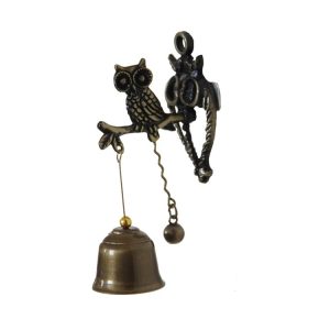 Retro Vintage Style Animal Doorbell Metal Iron Bell Wind Chimes Hanging Ornament (Owl)