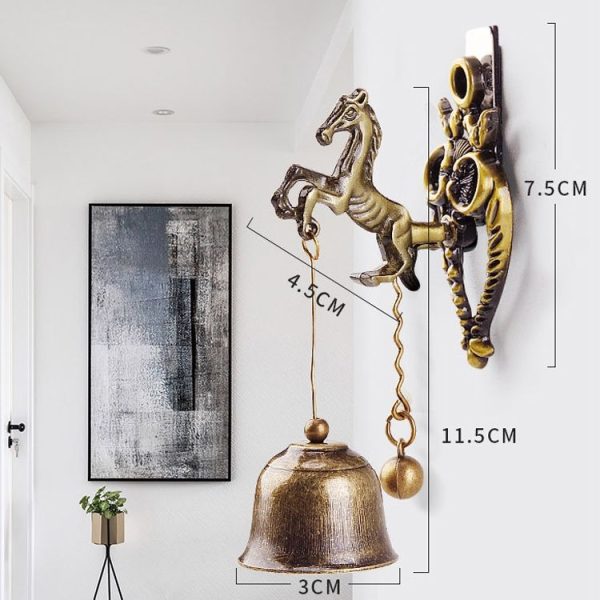 Retro Vintage Style Animal Doorbell Metal Iron Bell Wind Chimes Hanging Ornament (Owl) - Image 3