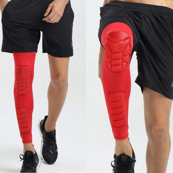 A Pair Extended Sports Knee Pads Thigh and Calf Cover Outdoor Climbing Football Basketball Riding Protective Gear, Specification: XL (Black) - Image 6