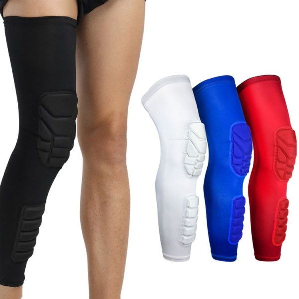 A Pair Extended Sports Knee Pads Thigh and Calf Cover Outdoor Climbing Football Basketball Riding Protective Gear, Specification: M (Red) - Image 3