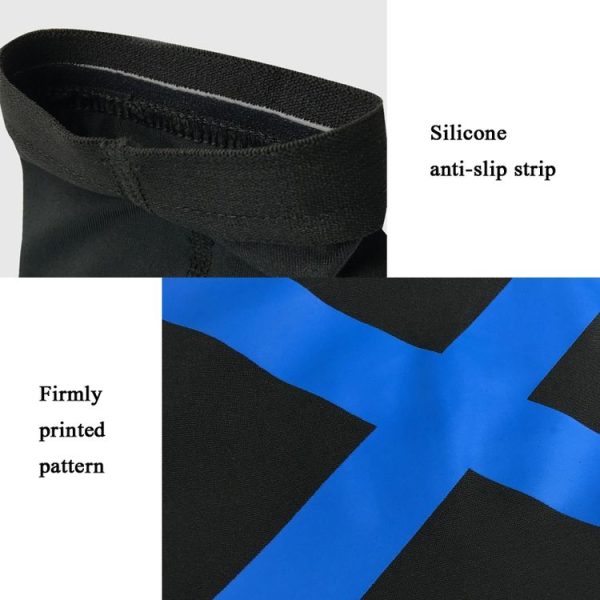 1pair Sports Knee Pads Compression Elastic Protective Thigh And Calve Cover, Specification: XL (Black / Gray) - Image 4