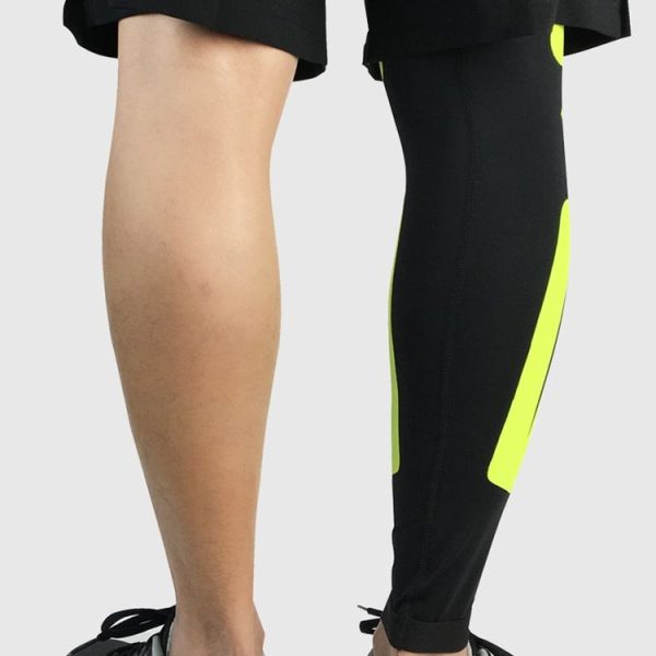 1pair Sports Knee Pads Compression Elastic Protective Thigh And Calve Cover, Specification: XL (Black / Gray) - Image 6