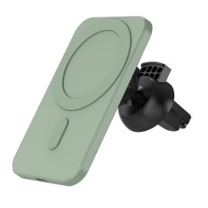 N16 10W Car Air Outlet + Suction Cup Magsafe Magnetic Phone Universal Wireless Charger Holder (Green)