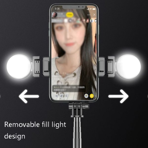 R9 Desktop Live Broadcast Photo Bluetooth Connection Bracket Rotatable Universal Tripod, Style: Double-lights Pole - Image 5