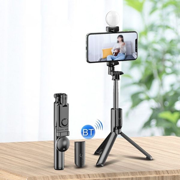 R9 Desktop Live Broadcast Photo Bluetooth Connection Bracket Rotatable Universal Tripod, Style: Single-light Pole