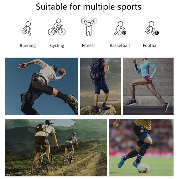Sports Spring Supported Knee Brace Compression Protection Patella Riding Protective Gear, One Size (Black / Orange) - Image 6