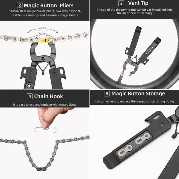 Chain Magic Buckle Pliers Bicycle Portable Plastic Tire Stick (Black) - Image 7