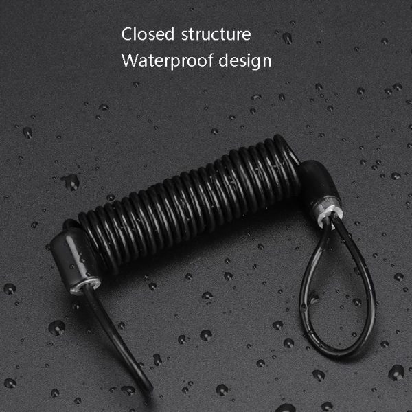 5 PCS Bicycle Portable Reminder Rope Motorcycle Helmet Anti-Theft Spring Rope Travel Wire Rope (Black) - Image 2
