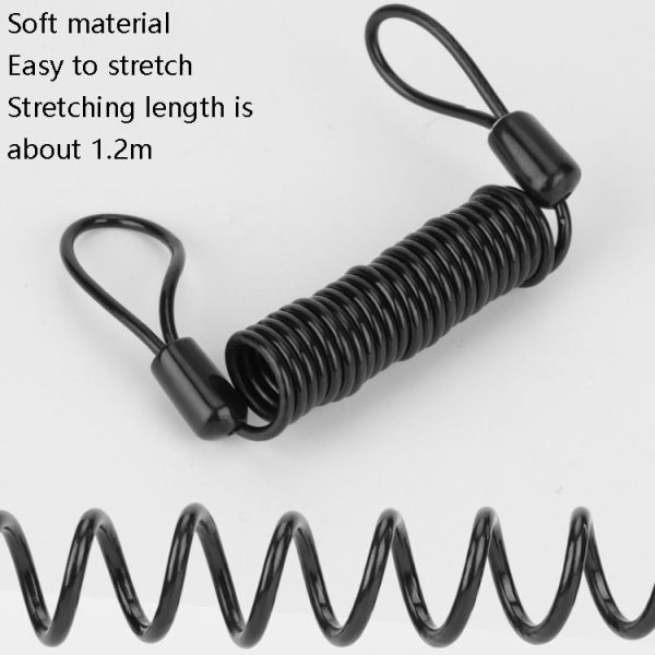 5 PCS Bicycle Portable Reminder Rope Motorcycle Helmet Anti-Theft Spring Rope Travel Wire Rope (Black) - Image 3