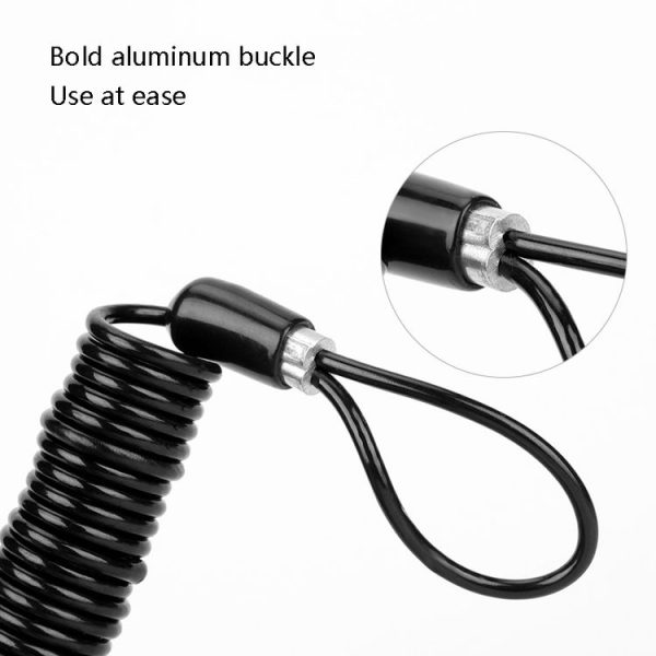 5 PCS Bicycle Portable Reminder Rope Motorcycle Helmet Anti-Theft Spring Rope Travel Wire Rope (Black) - Image 4