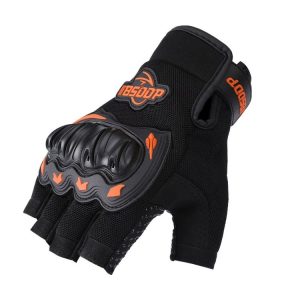 BSDDP A010B Summer Half Finger Cycling Gloves Anti-Slip Breathable Outdoor Sports Hand Equipment, Size: XXL (Orange)