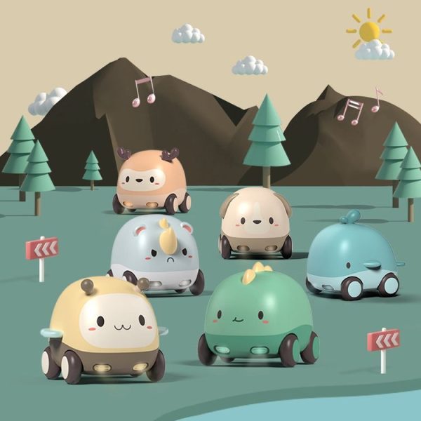 Cartoon Cute Pet Pull Back Car Children Mini Puzzle Inertia Car Toy (Bee) - Image 2