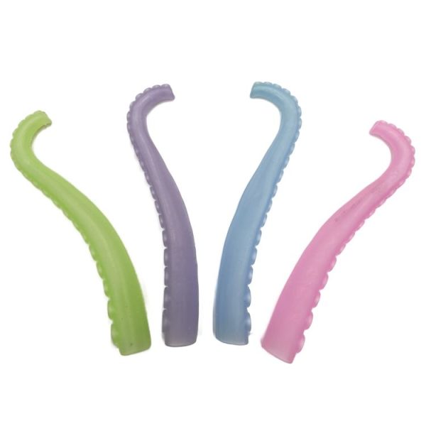 10 PCS TPR Soft Plastic Octopus Tentacles Finger Cover Toys Tricky Prank Finger Puppet, Random Color Delivery (Fluorescent) - Image 2