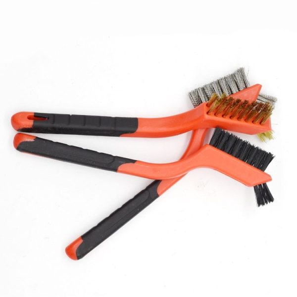 Nylon Silk+Stainless Steel Wire+Copper Wire 7 inch Industrial Cleaning Brush Mini Refractor Cleaning Gap Brush - Image 2